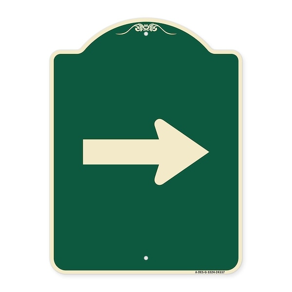 Signmission Designer Series Sign Arrow Green, Green & Tan Heavy-Gauge Aluminum Sign, 24" x 18", G-1824-24337 A-DES-G-1824-24337 - main